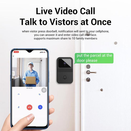 Smart Wireless Video Doorbell Camera WiFi Security with Night Vision 2 - Way Audio Voice Changer Free Cloud Storage Battery Powered Easy Installation 2.4G WiFi Only ring sound door bell - EDC - cartographermarket