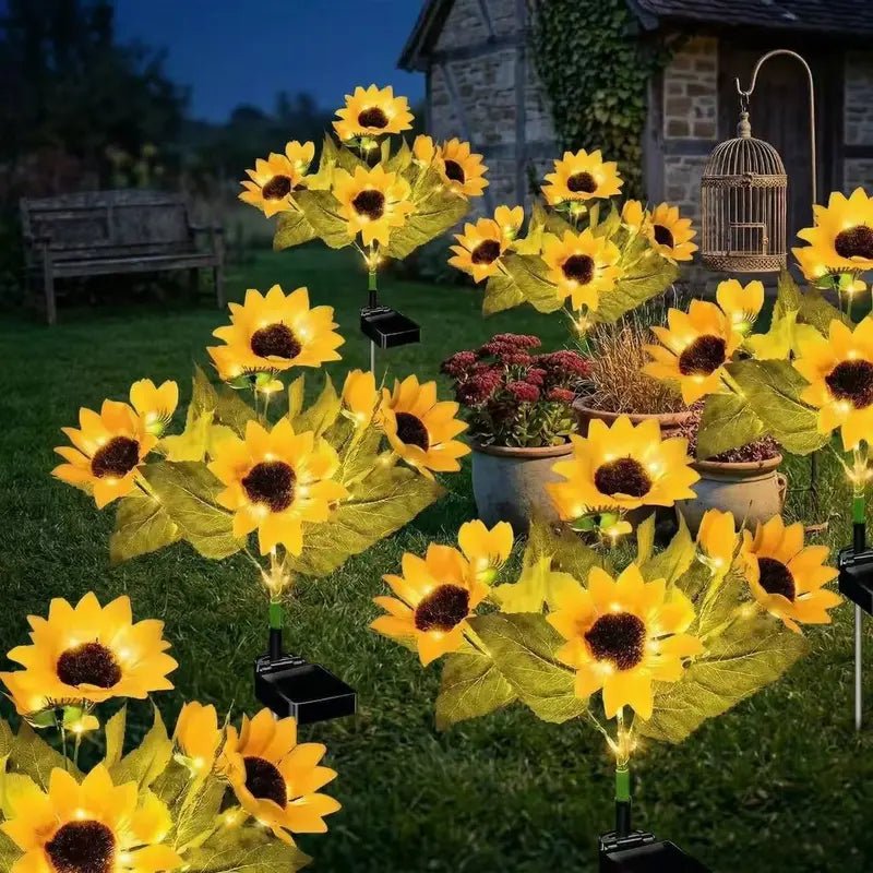 Solar Sunflower LED Lights, Waterproof, Universal for Garden, Patio & Lawn - OKN - cartographermarket