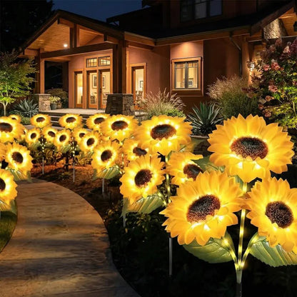 Solar Sunflower LED Lights, Waterproof, Universal for Garden, Patio & Lawn - OKN - cartographermarket