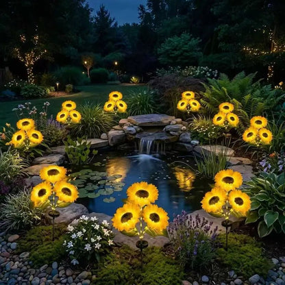 Solar Sunflower LED Lights, Waterproof, Universal for Garden, Patio & Lawn - OKN - cartographermarket
